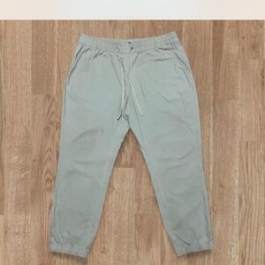 Nautica Tan/Khaki Colored Sweatpants with Elastic Cuffs and Tapered Fit